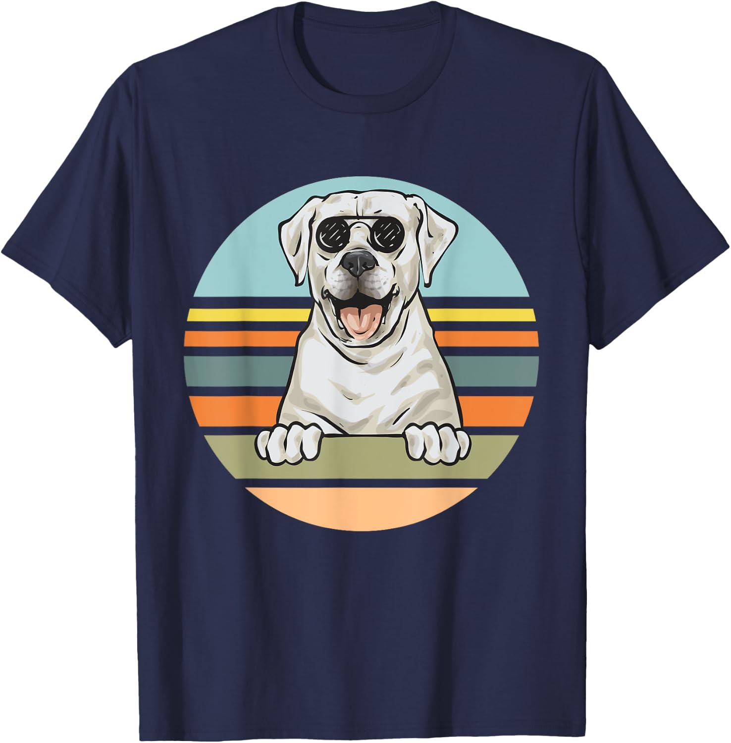 White Labrador Retriever With Sunglasses White Lab T-Shirt - T-Shirt | Navy
