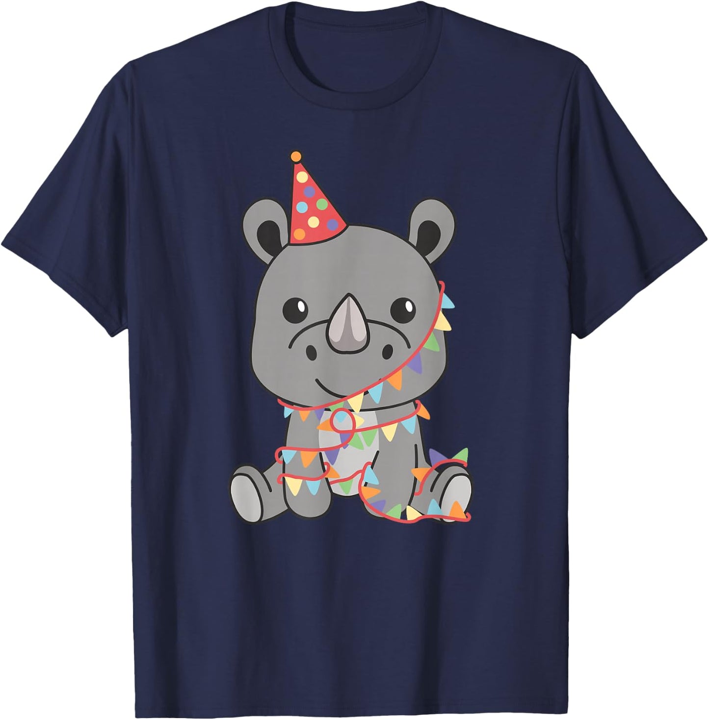 Rhinoceros for Birthday for Children a Birthday Rhino T-Shirt - T-Shirt | Navy
