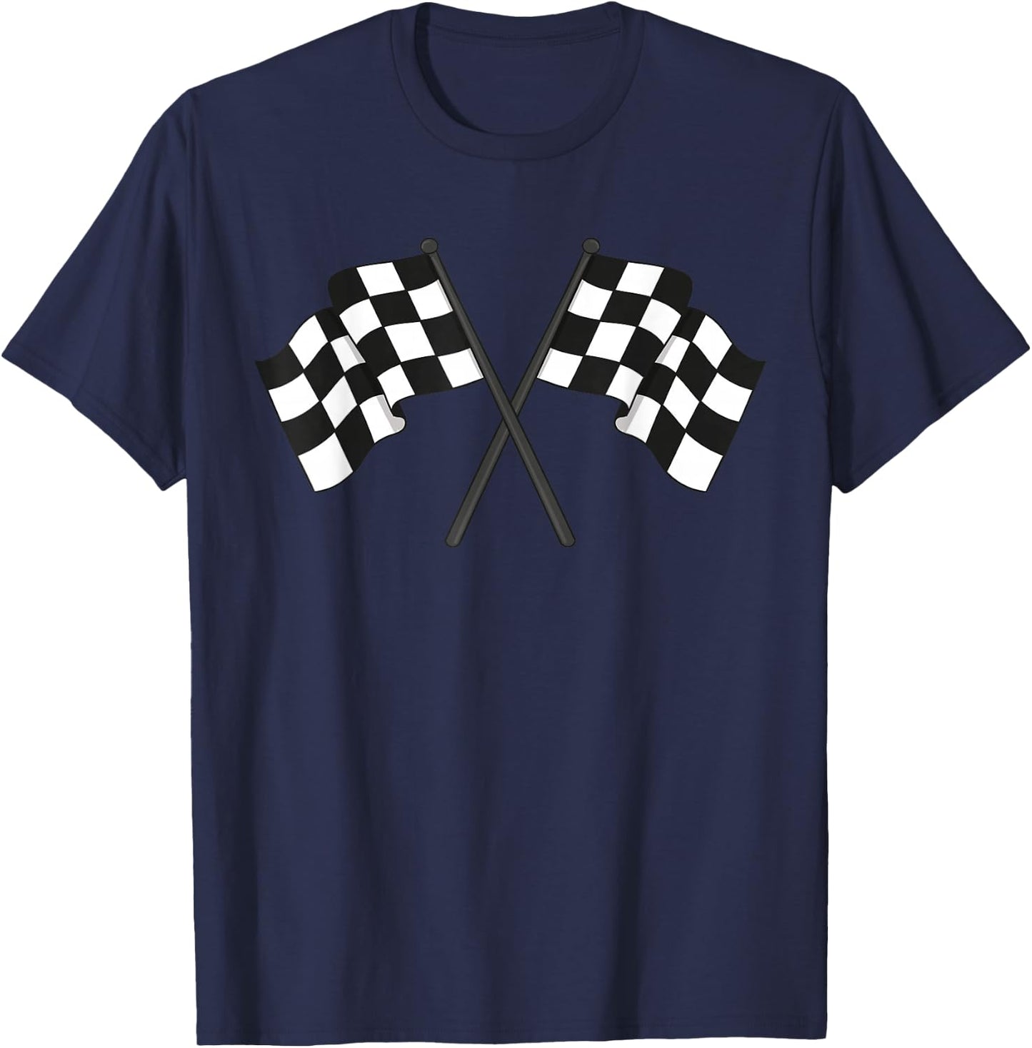 Checked Flag Racing , black T-Shirt - T-Shirt | Navy