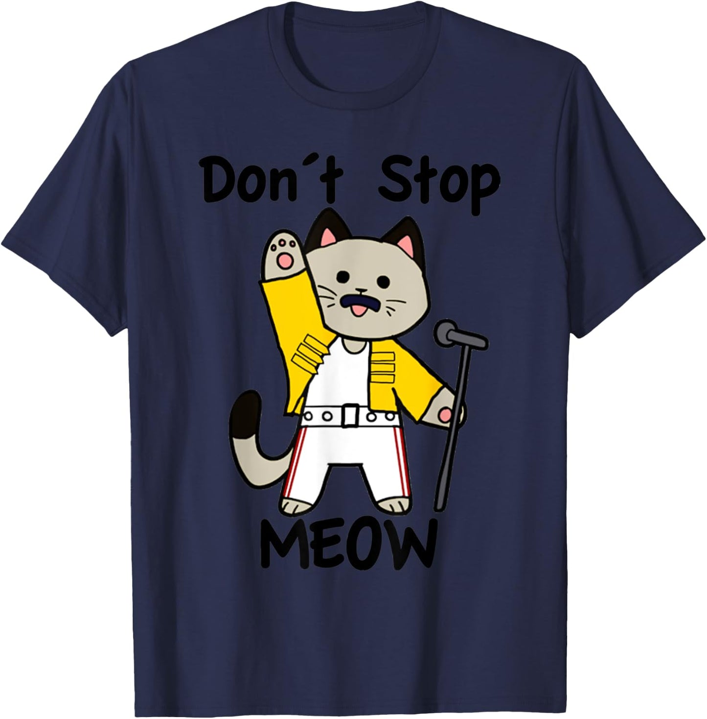 Vintage Funny Quote Dont Stop Meow Retro Cat Meme Lover T-Shirt - T-Shirt | Navy