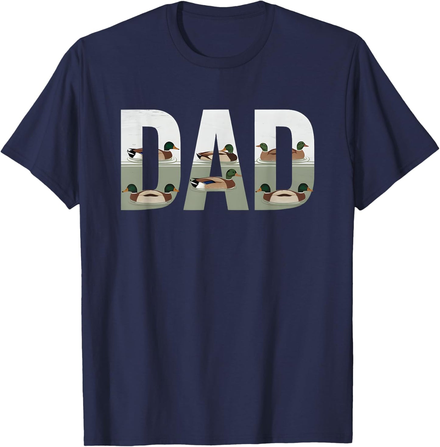 Hunting Dad Duck Camouflage Camo Fathers Day Hunter T-Shirt - T-Shirt | Navy
