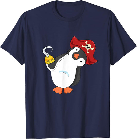 Penguin Pirate Zookeeper Boy Girl Zoo Animal Penguin T-Shirt - T-Shirt | Navy