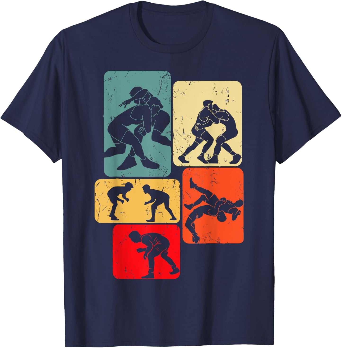Wrestling Wrestling Child Man , Black, S T-Shirt - T-Shirt | Navy