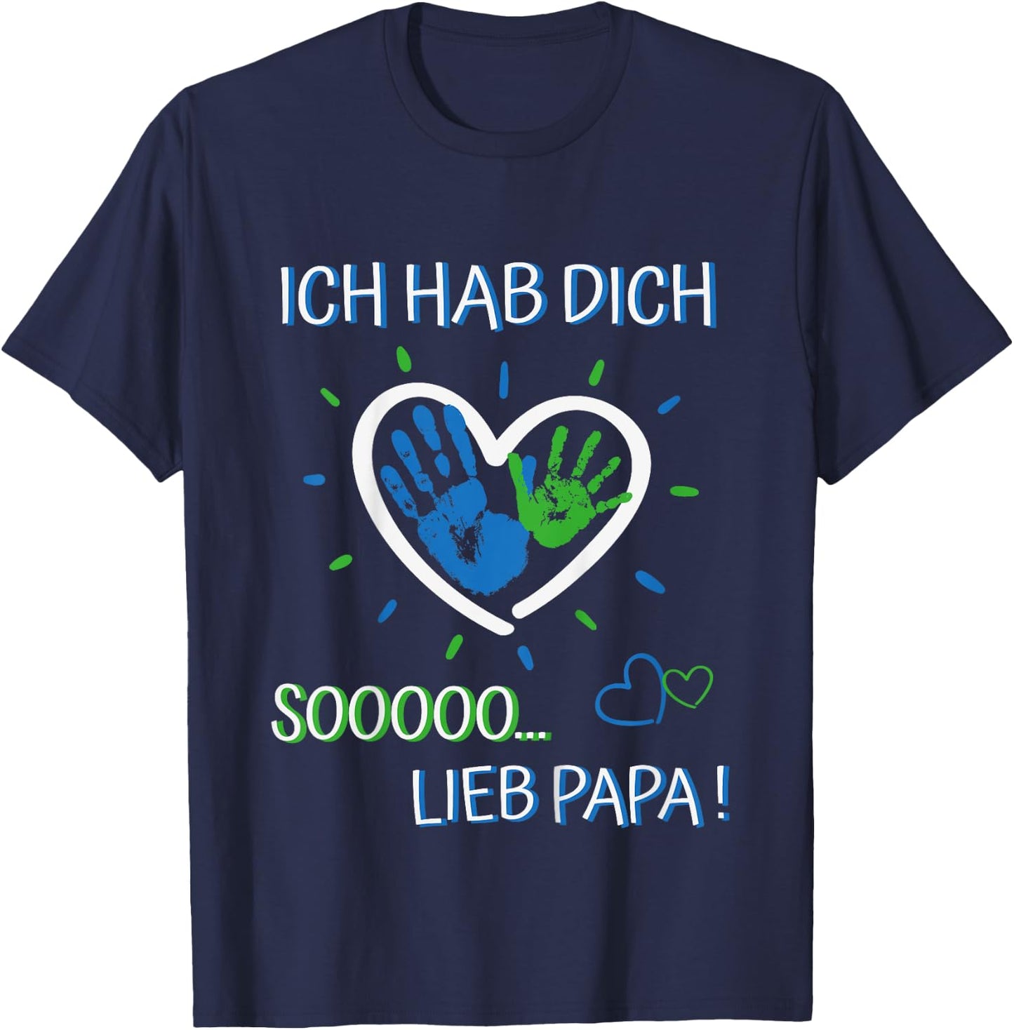 Ich hab dich lieb Papa - für Mädchen und Jungen Vatertag T-Shirt - T-Shirt | Navy