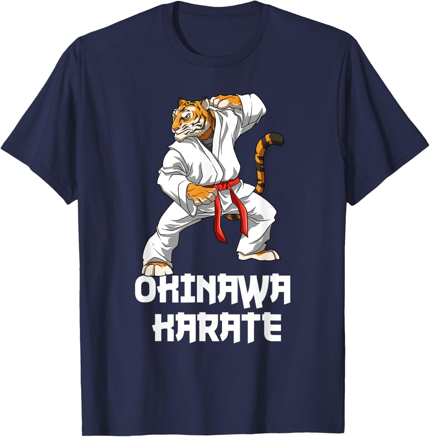 Okinawa Karate Tiger - Karate Japanese Martial Arts , black T-Shirt - T-Shirt | Navy