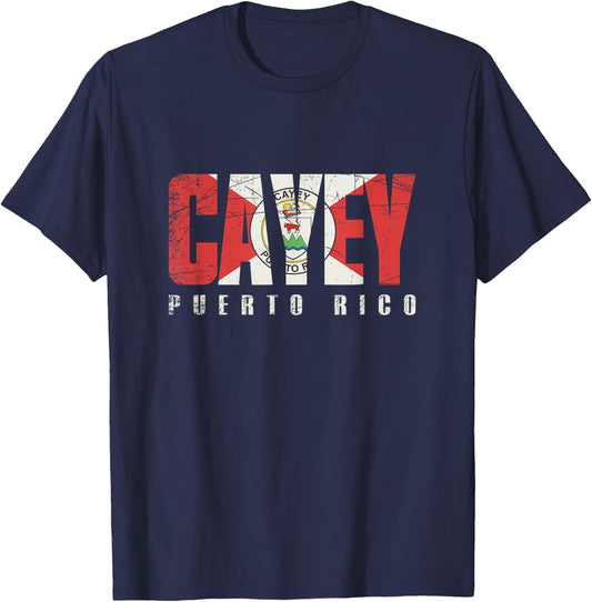 Cayey City in Puerto Rico, Cayey Flag T-Shirt - T-Shirt | Navy