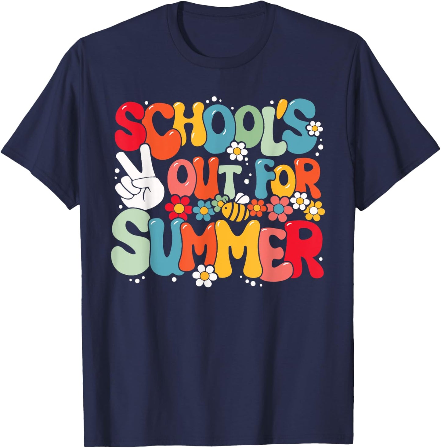 Retro Last Day Of School - School's Out For Summer T-Shirt - T-Shirt | Navy