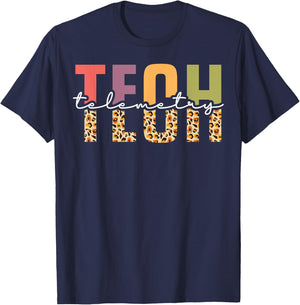 Telemetry Tech Appreciation Leopard T-Shirt - T-Shirt | Navy