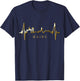 Mainz Skyline Heartbeat Fan Heart Love I Love Mainz , black T-Shirt - T-Shirt | Navy