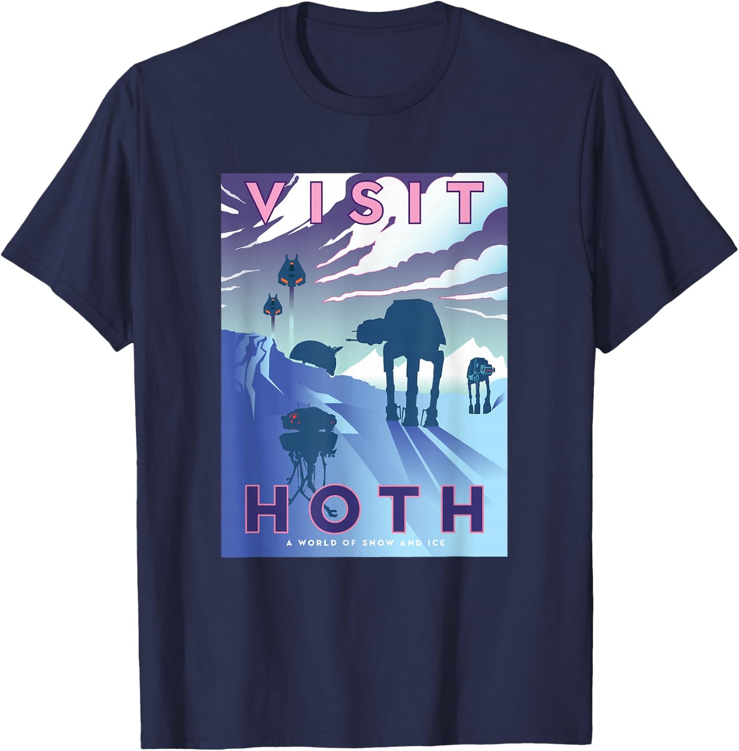 Star Wars The Empire Strikes Back Visit Hoth Postcard T-Shirt - T-Shirt | Navy