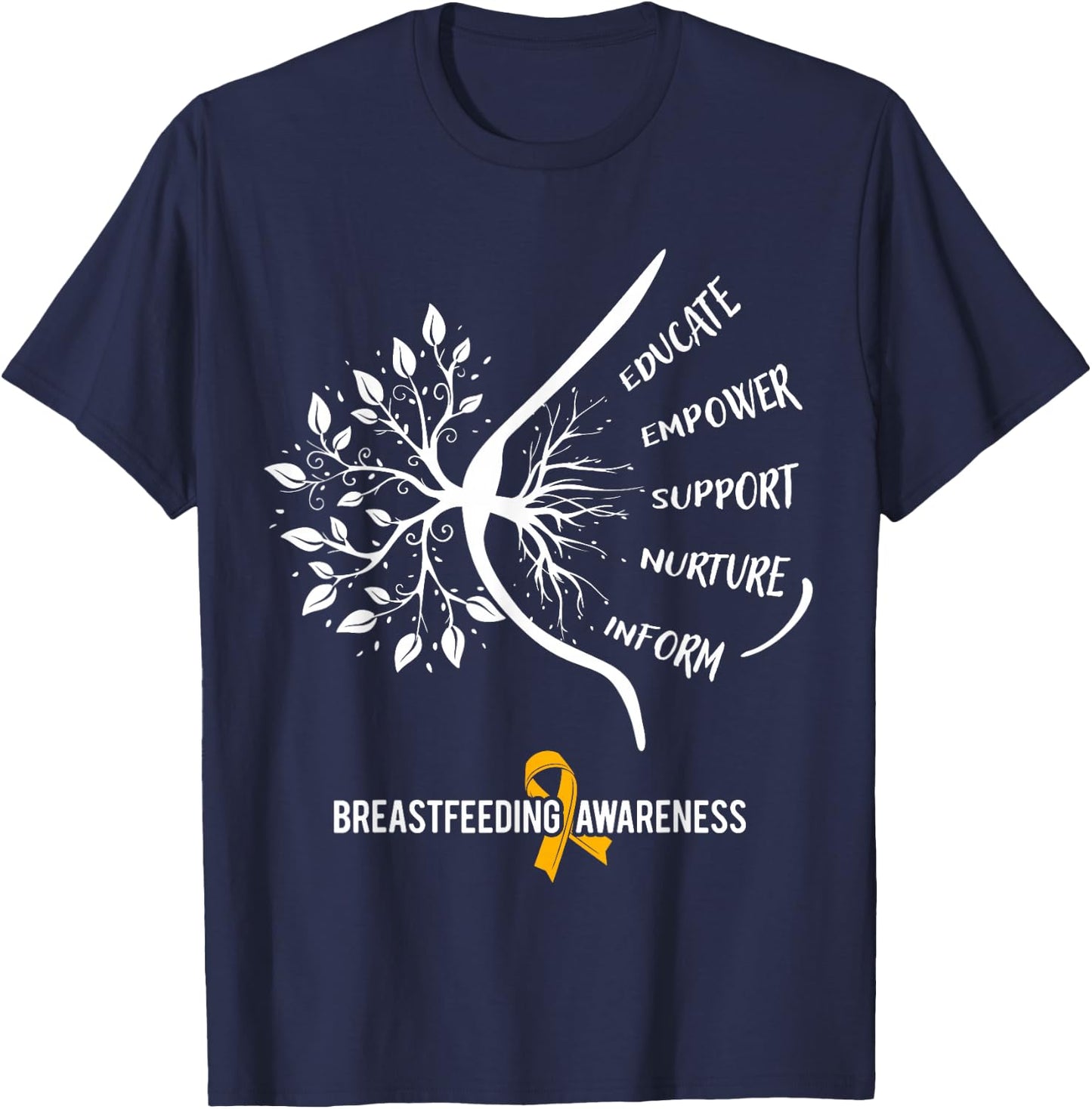 Breastfeeding Awareness Family USA Breast Milk Lactation Mom T-Shirt - T-Shirt | Navy