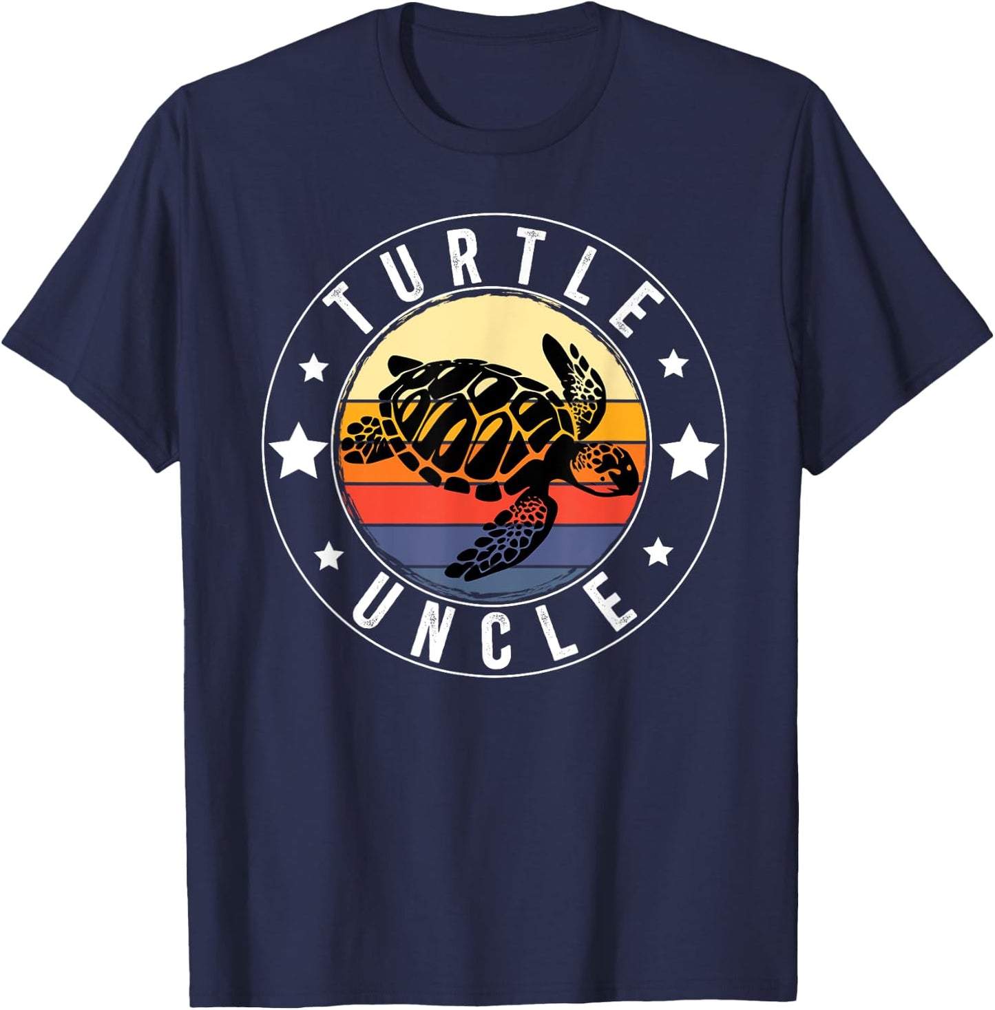 Turtle Uncle Retro Turtle Owner Turtle Lover T-Shirt - T-Shirt | Navy