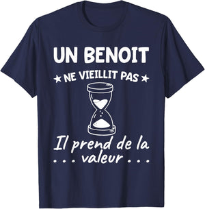 Benoit Value | Birthday Funny Funny Dad Father Name T-Shirt - T-Shirt | Navy