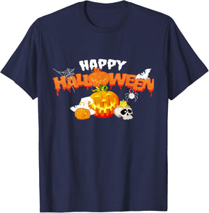 Trick Or Treat Halloween Funny Pumpkin Happy Halloween 2024 T-Shirt - T-Shirt | Navy