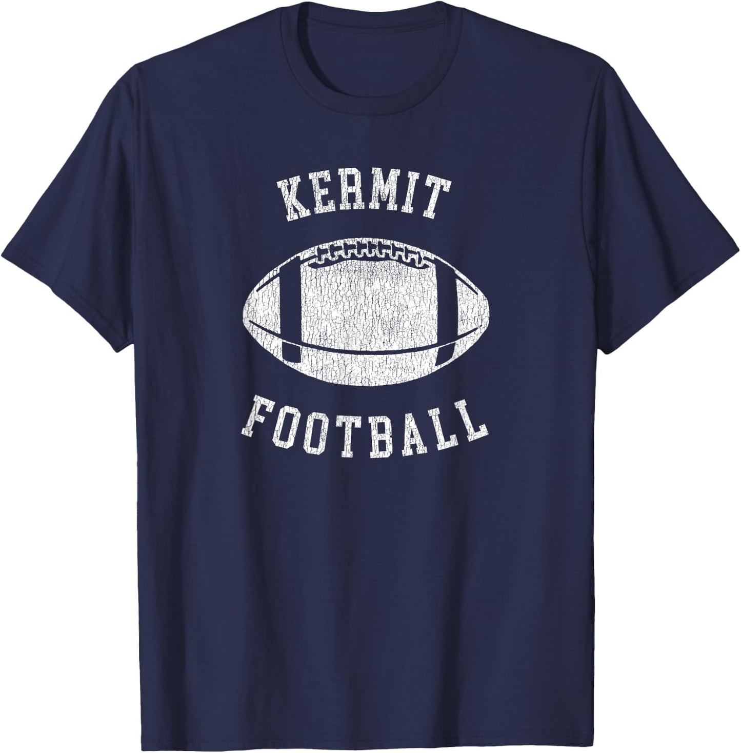 Kermit Football Distressed Vintage 80's Throwback Classic T-Shirt - T-Shirt | Navy