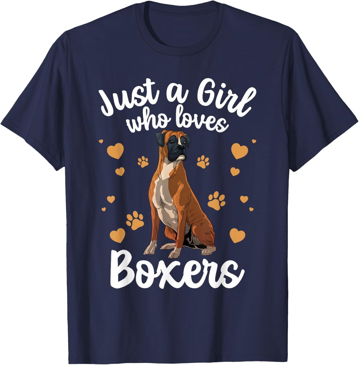 Cool Boxer Dog For Girls Women Kids Dog Trainer Boxer Lovers T-Shirt - T-Shirt | Navy