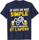 Simple guy J'aime meçanique apèro mechanic humour mechanic , Black, S T-Shirt - T-Shirt | Navy
