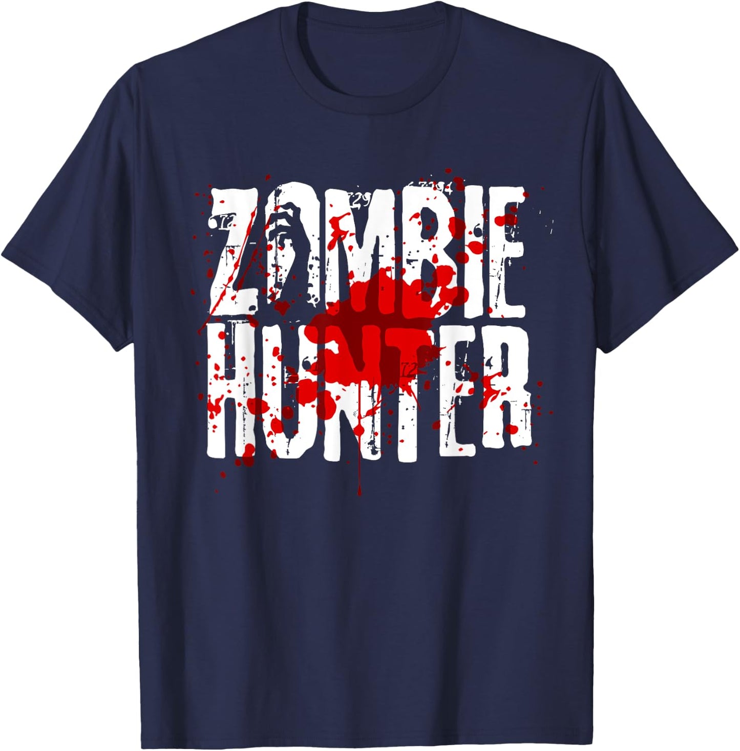 Funny Zombie Hunter Design For Boys Girls Halloween Hunting T-Shirt - T-Shirt | Navy