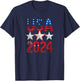 USA Patriotic Team Sports 2024, American Flag T-Shirt - T-Shirt | Navy