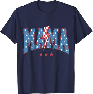 Mama Dada Mini 4th of July American Family Matching T-Shirt - T-Shirt | Navy