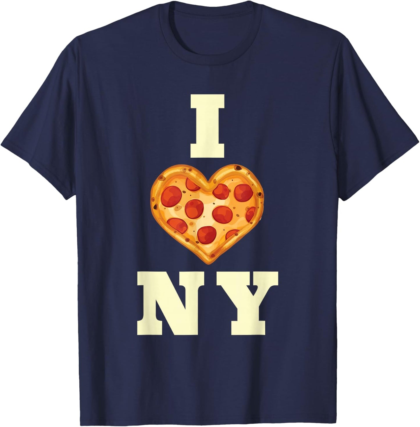 New York City Pizza Love Gift Big Apple State Souvenir T-Shirt - T-Shirt | Navy