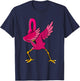 Dabbing Pink Flamingo Tropical Animal Lover Men Women Kids T-Shirt - T-Shirt | Navy