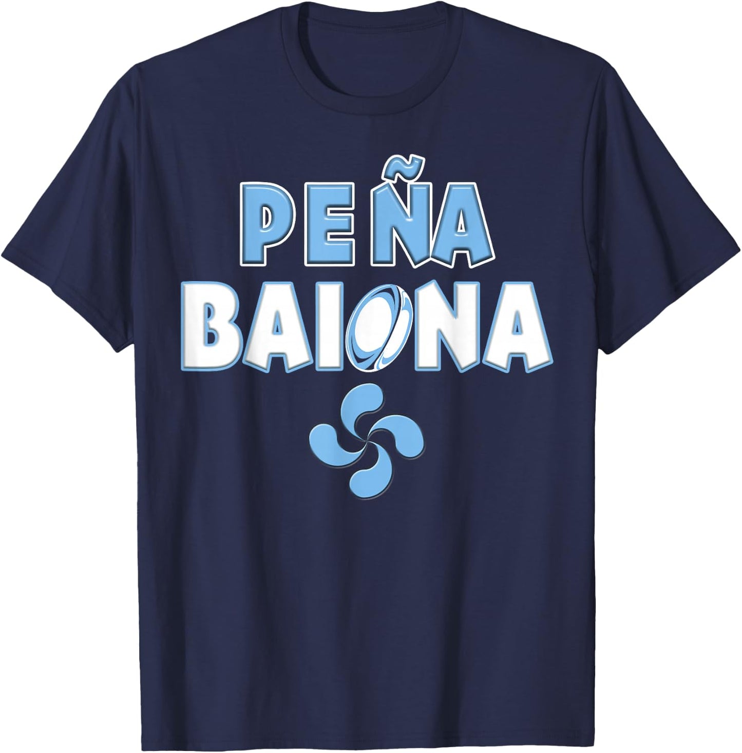 L'Esprit Du Rugby Bayonnais Basque Country Supporter Family , Black, S T-Shirt - T-Shirt | Navy