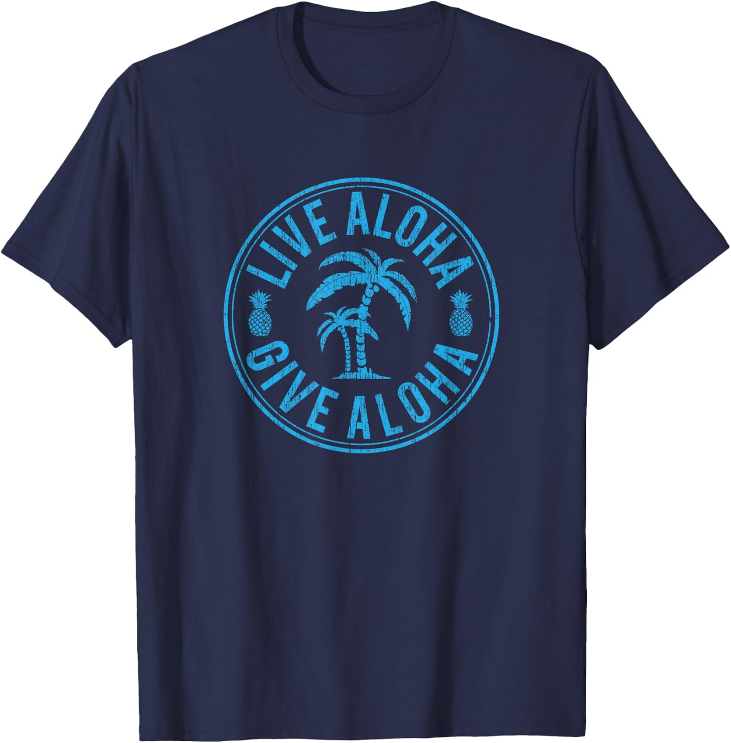 Aloha Joe's Vintage Live Aloha Give Aloha Palm Tree T-Shirt - T-Shirt | Navy