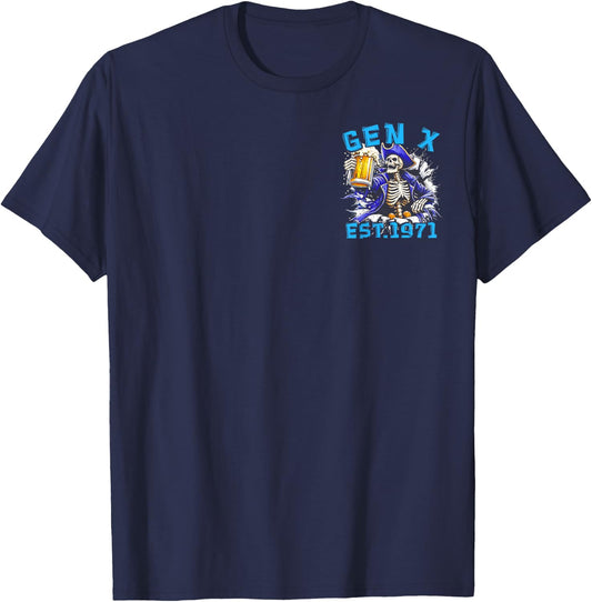 (2 Sided) GEN X 1971 The Devil Whispered to Me I'm Coming T-Shirt - T-Shirt | Navy