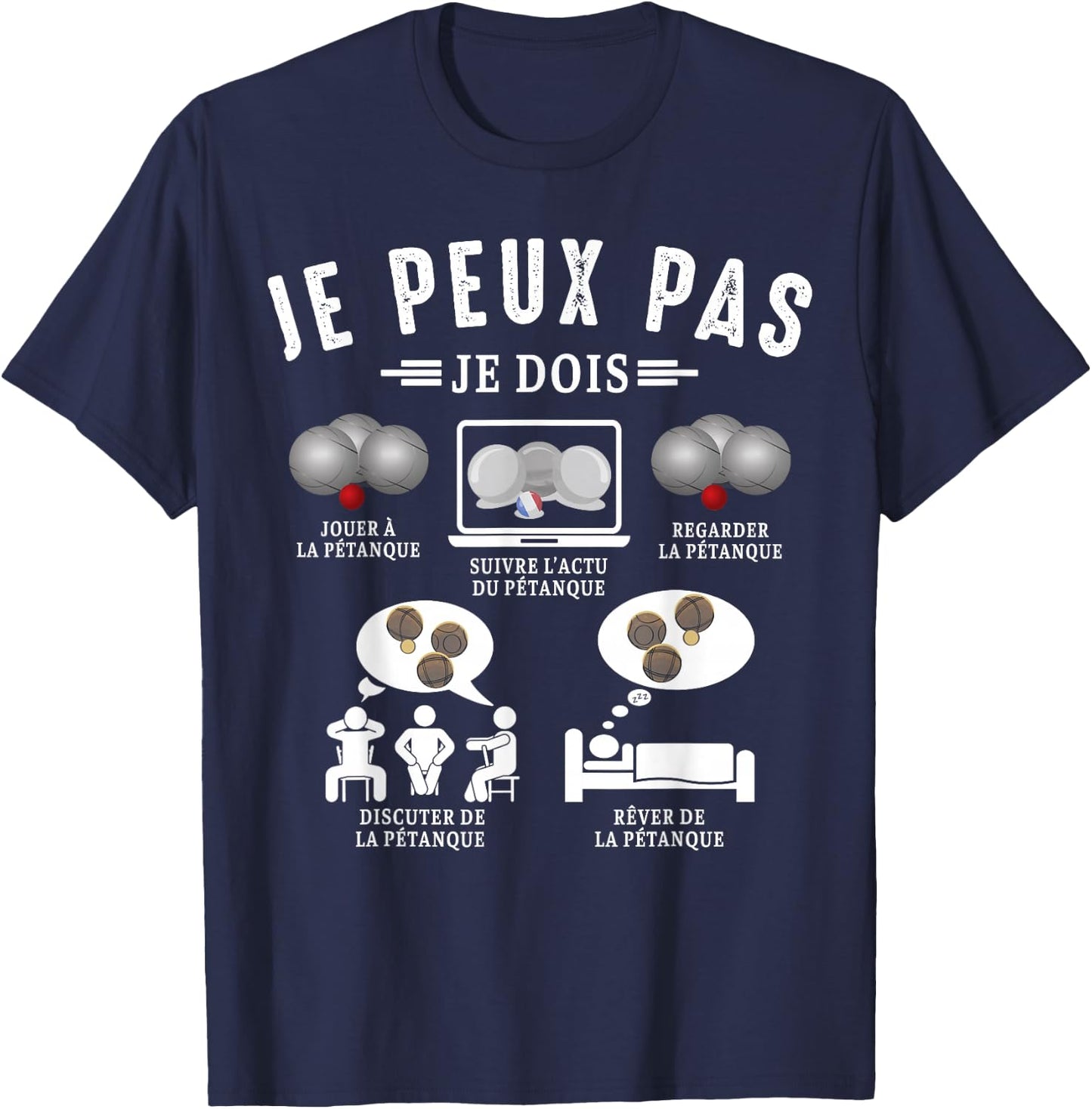 I can not I have the balls Boccia Ball Petanque Funny T-Shirt - T-Shirt | Navy