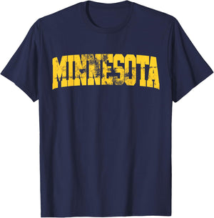 Retro Minnesota Vintage Minnesota Maroon Gold Throwback T-Shirt - T-Shirt | Navy