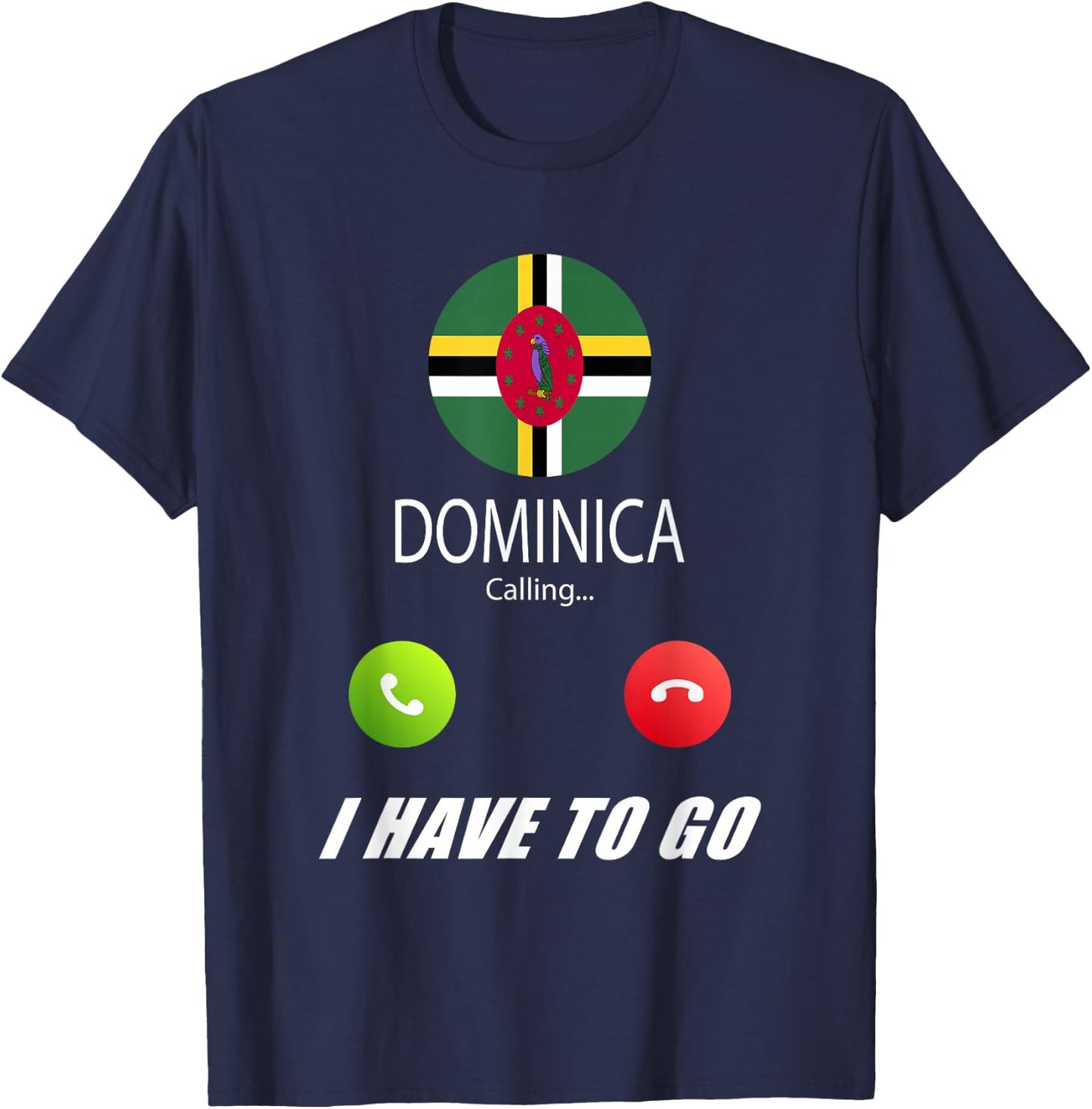 Dominica Flag Souvenir Dominica is calling T-Shirt - T-Shirt | Navy