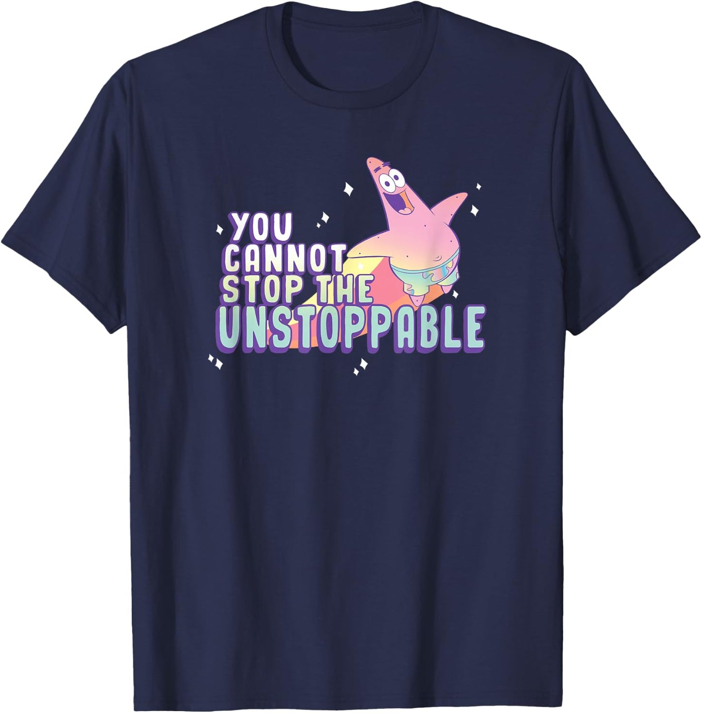 SpongeBob SquarePants The Unstoppable Patrick Star , gray, s T-Shirt - T-Shirt | Navy
