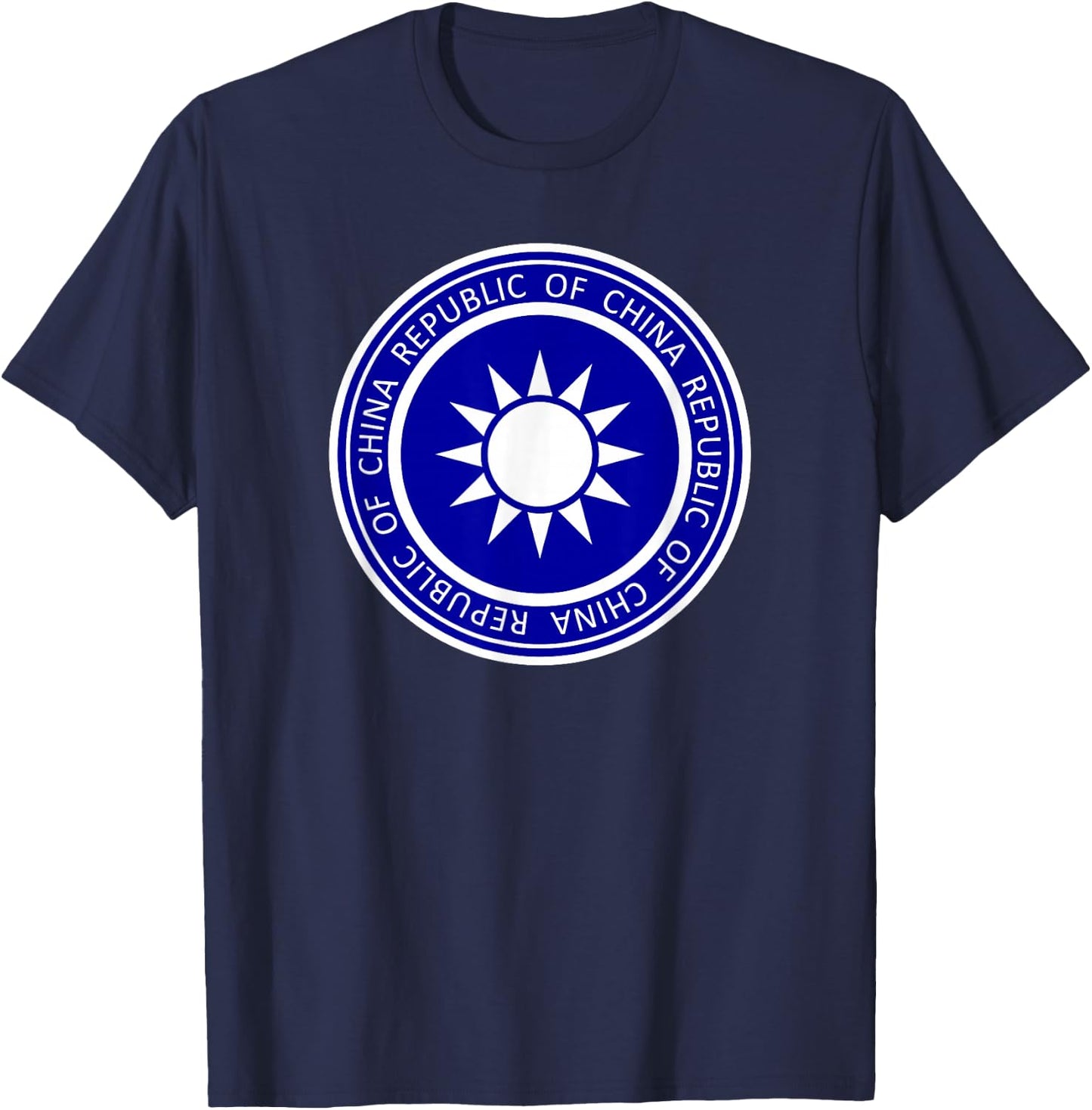 Taiwan Republic of China Sun Symbol Flag Seal T-Shirt - T-Shirt | Navy