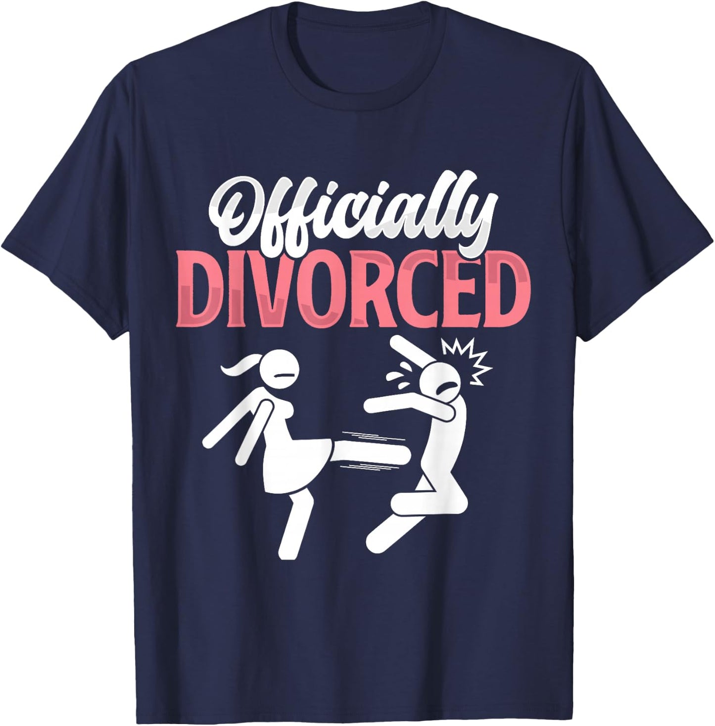 Officially Divorced Funny Party Divorce Divorced Women T-Shirt - T-Shirt | Navy