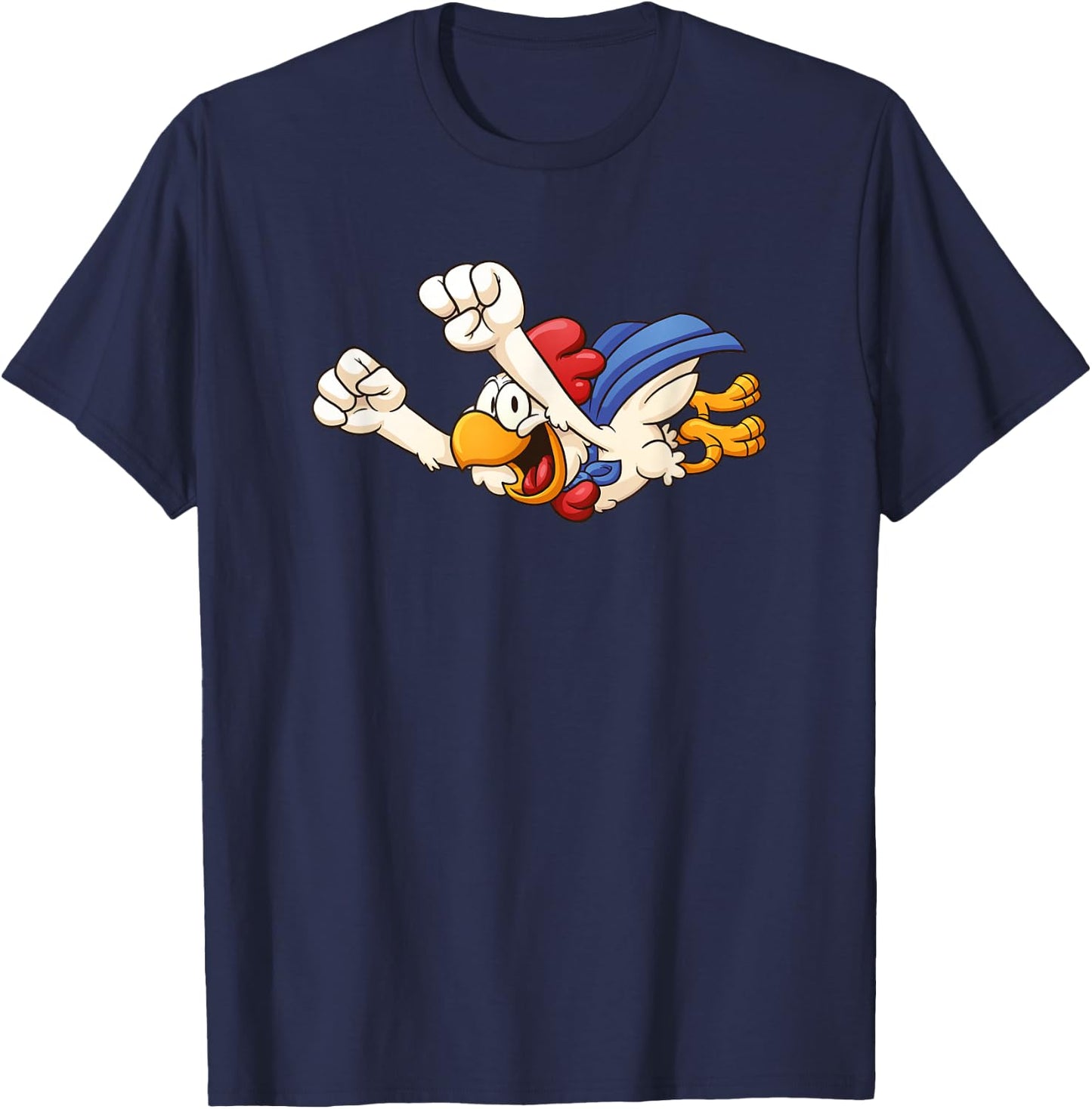 Fun Super Flying Chicken Funny Farm Gift Poultry Kids T-Shirt - T-Shirt | Navy