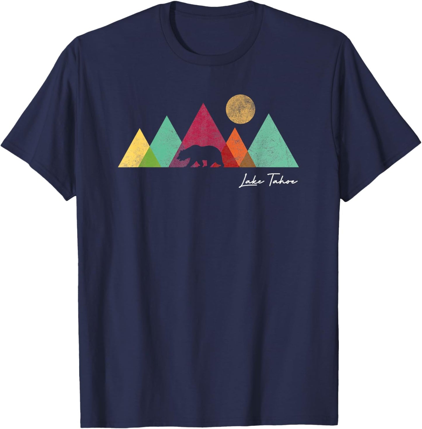 Lake Tahoe California Retro Mountain Souvenir T-Shirt - T-Shirt | Navy