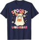 Groovy Spooky Librarian Ghost Vintage Halloween Costume T-Shirt - T-Shirt | Navy