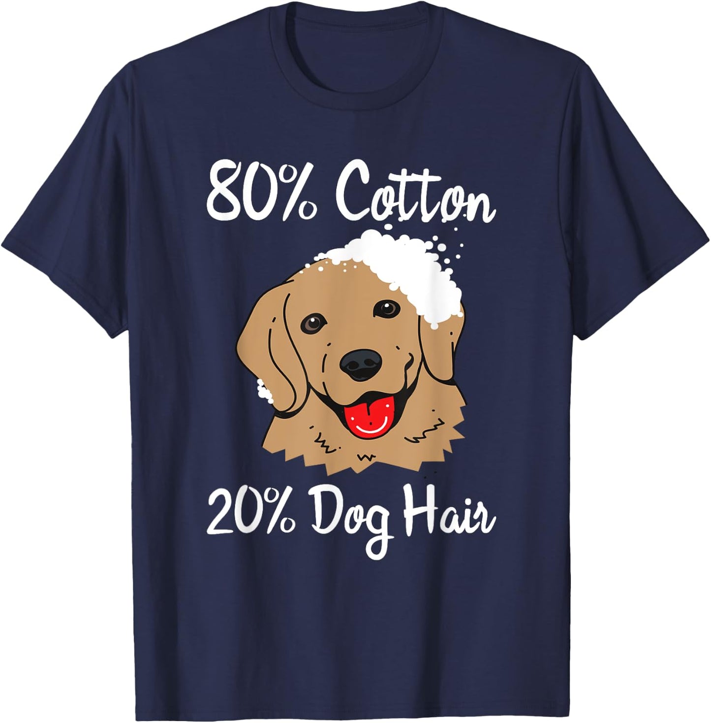 80% Cotton 20% Dog Hair Men Women Kids T-Shirt - T-Shirt | Navy