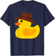 Funny Rubber Ducky Cool Duckie Rubber Duck With Cowboy Hat T-Shirt - T-Shirt | Navy
