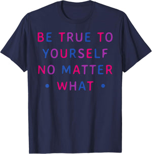 Bi Colors Motivational Bisexual Pride Statement T-Shirt - T-Shirt | Navy