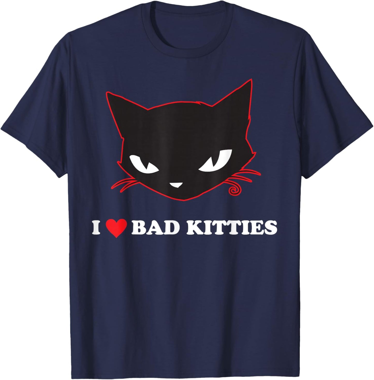 Emily The Strange I Heart Bad Kitties T-Shirt - T-Shirt | Navy
