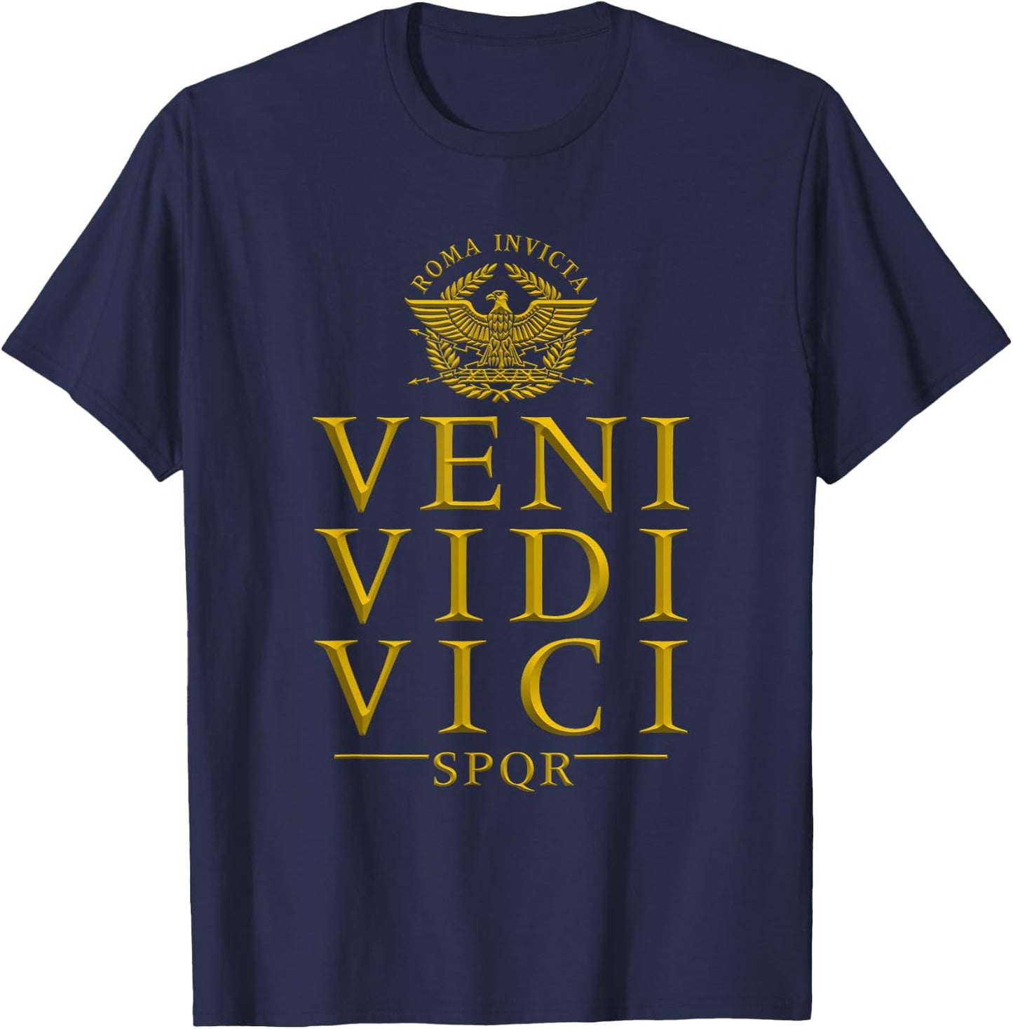Veni Vidi Vici Roma Invicta SPQR T-Shirt - T-Shirt | Navy