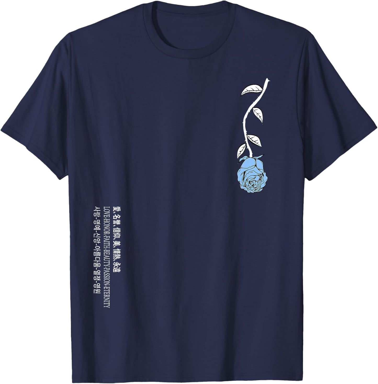 Blue Rose Never Lost In Translation Blue Graphic T-Shirt - T-Shirt | Navy