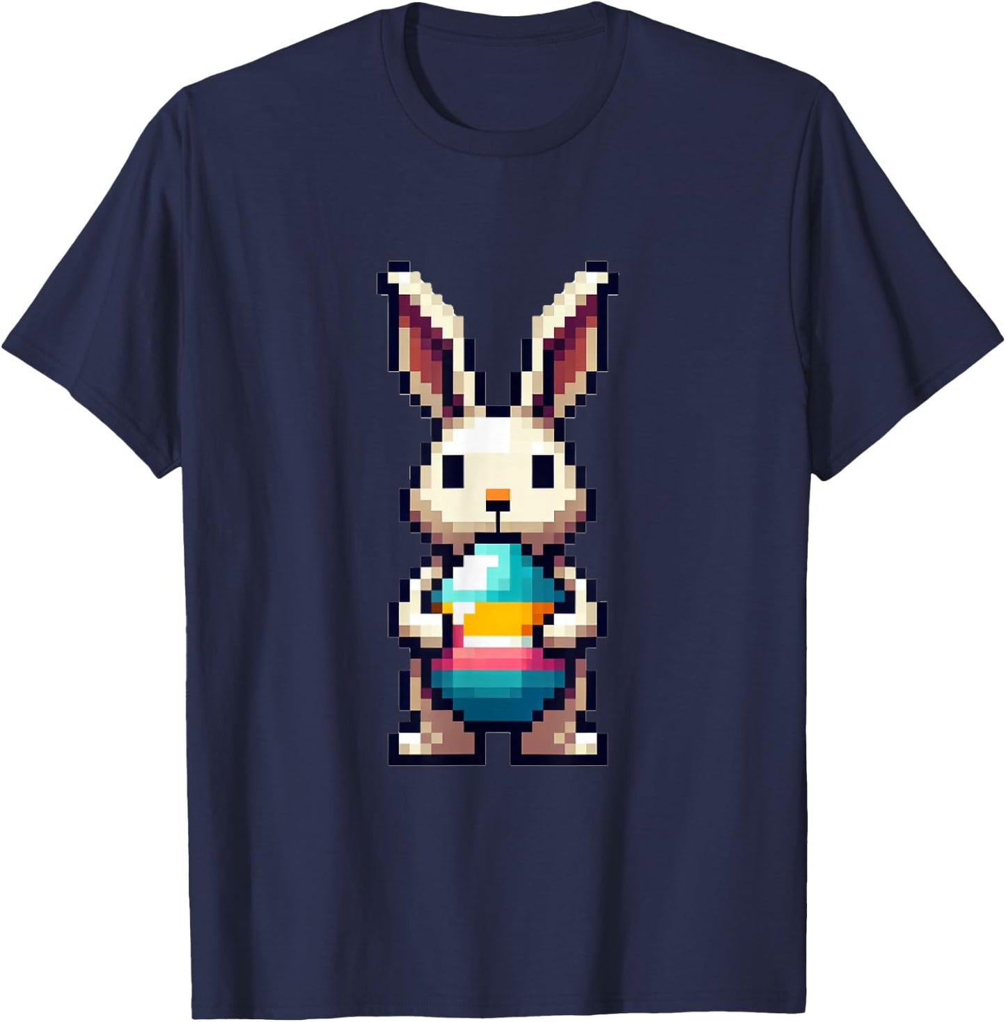 Süßer Pixel Osterhase Frohe Ostern Gamer Erwachsene Kinder T-Shirt - T-Shirt | Navy