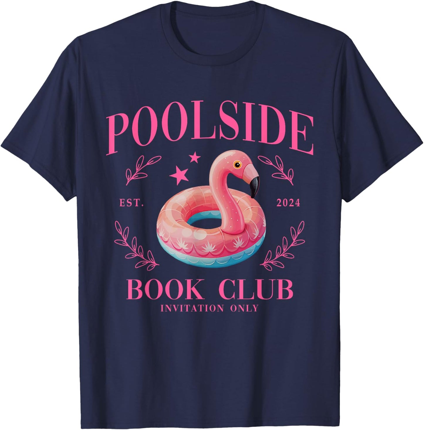 Poolside Book Club Pool Summer Vacation Swimming Women T-Shirt - T-Shirt | Navy