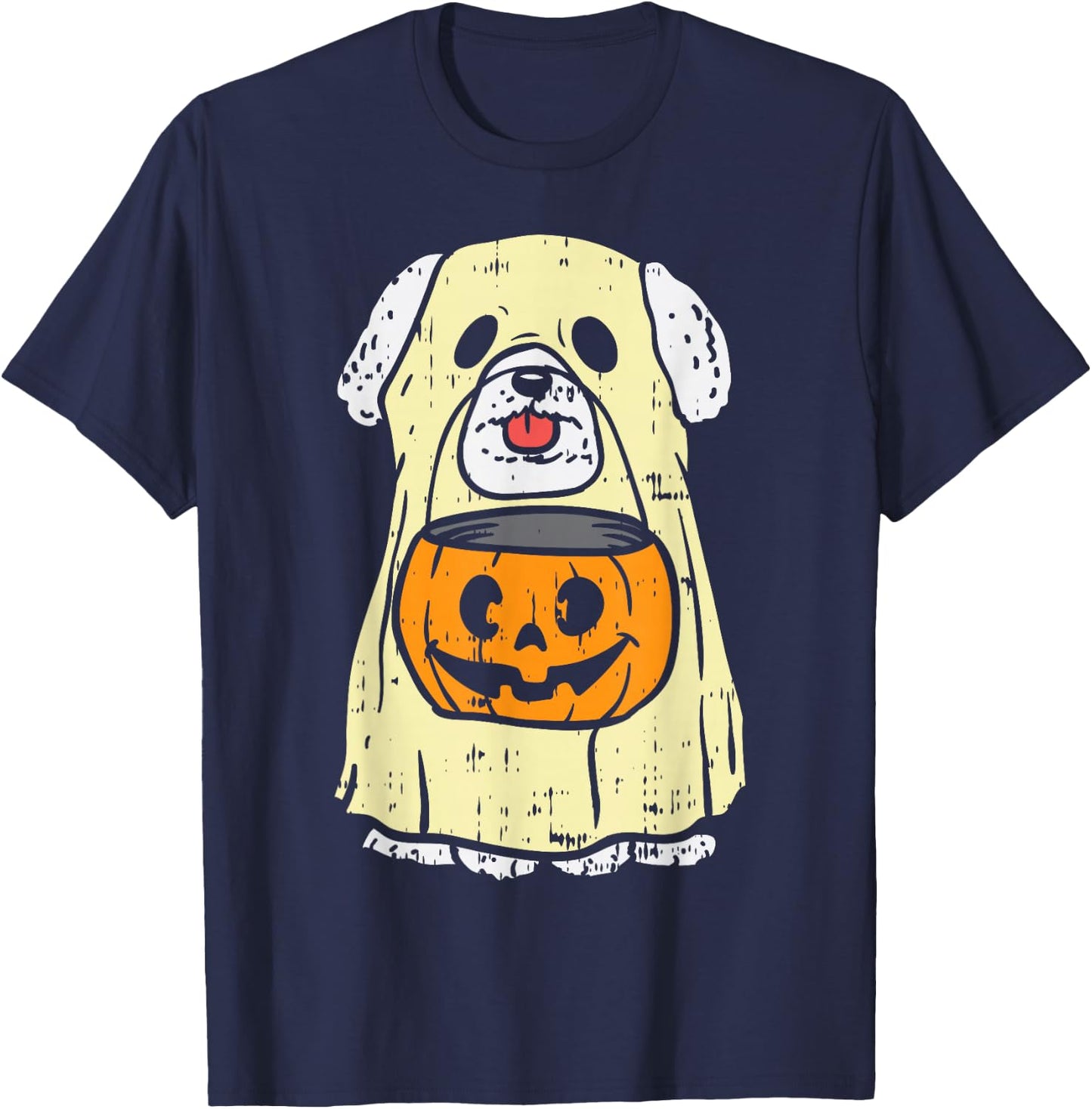 Bichon Frise Ghost Funny Halloween Costume Dog Owner Lover T-Shirt - T-Shirt | Navy