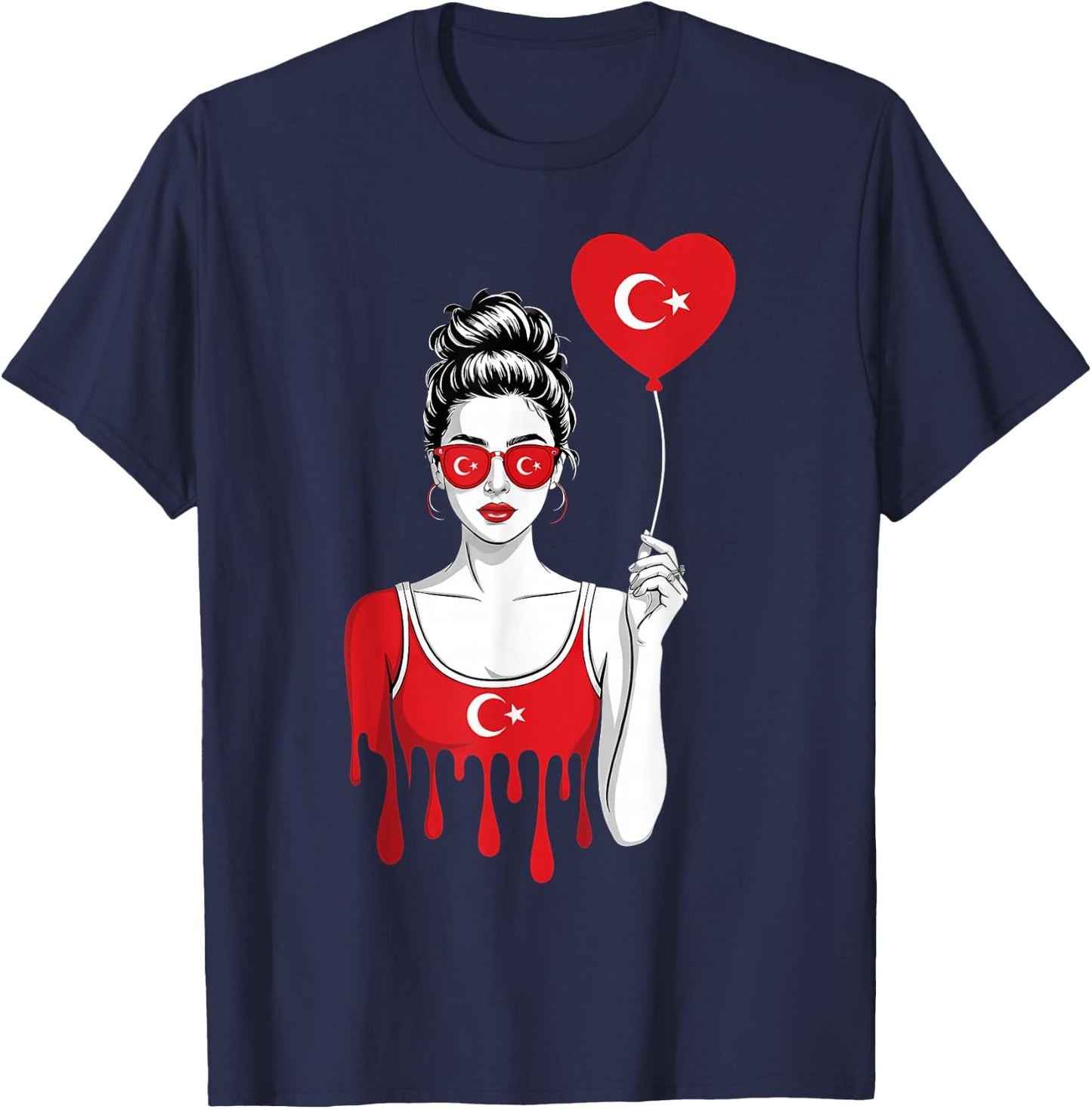 Turkey Flag Turkish Roots T-Shirt - T-Shirt | Navy
