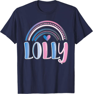 Fun Lolli Lolly Pop Lollipop Grandmother Rainbow Gift T-Shirt - T-Shirt | Navy