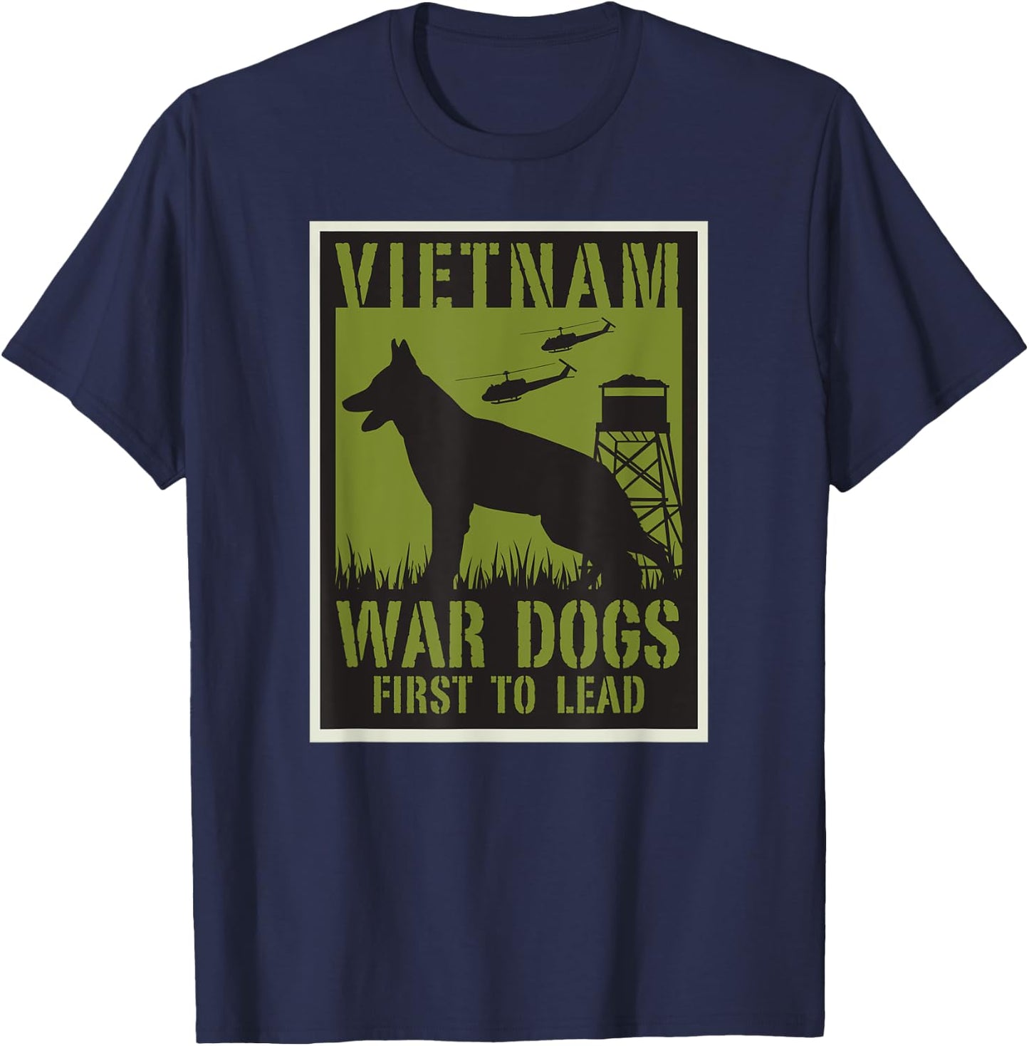Vietnam War Dogs , Black, S T-Shirt - T-Shirt | Navy